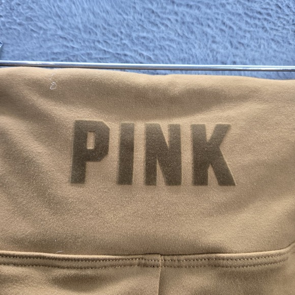 PINK Women Activewear Pants XS Brown Legging Logo Drawstring 27" NWT - Picture 12 of 14